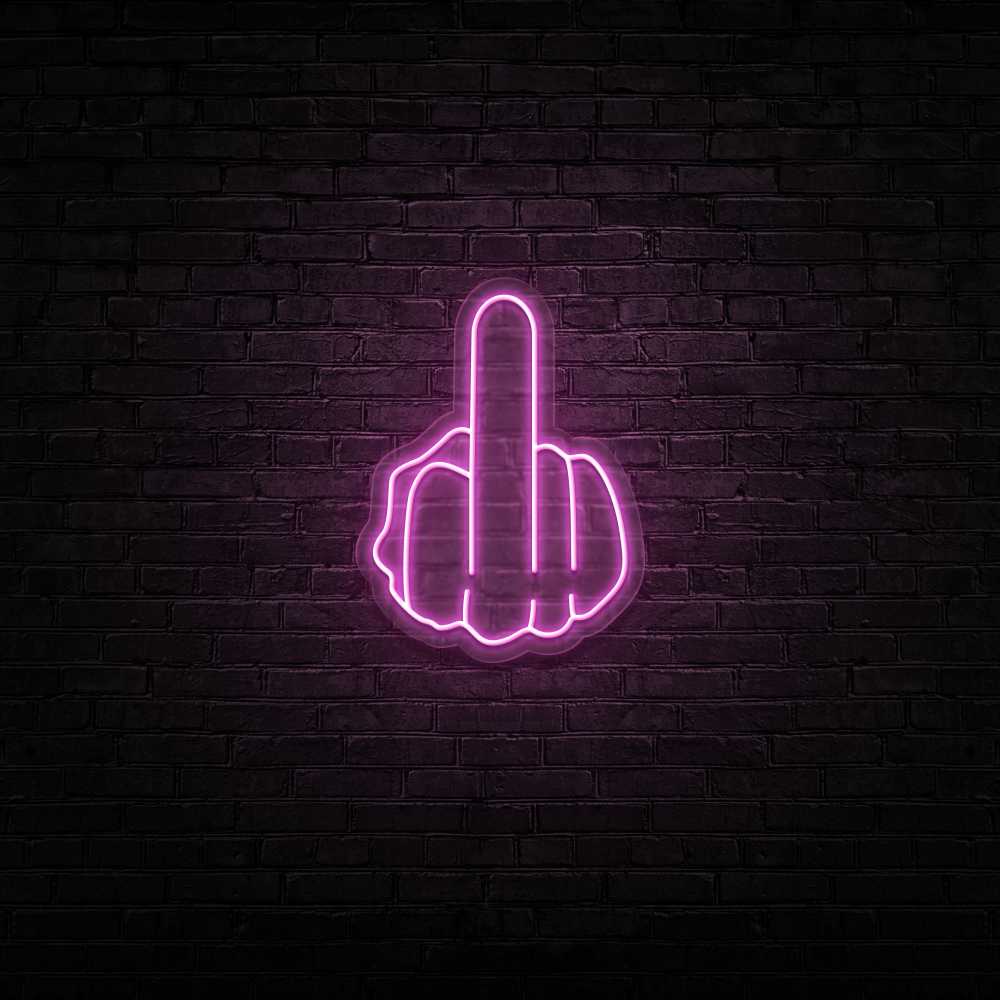 Middle Finger - Neon Sign