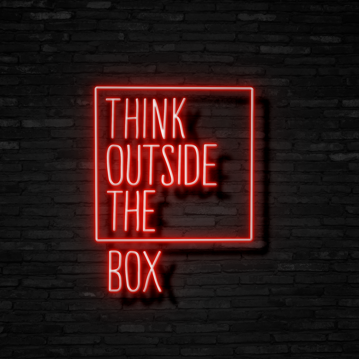 Think Outside The Box - Neon Sign