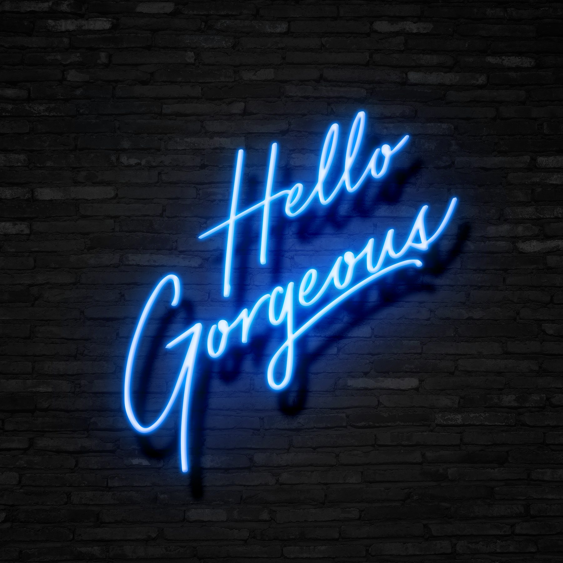 Blue Hello. Sign Blue Neon Sign