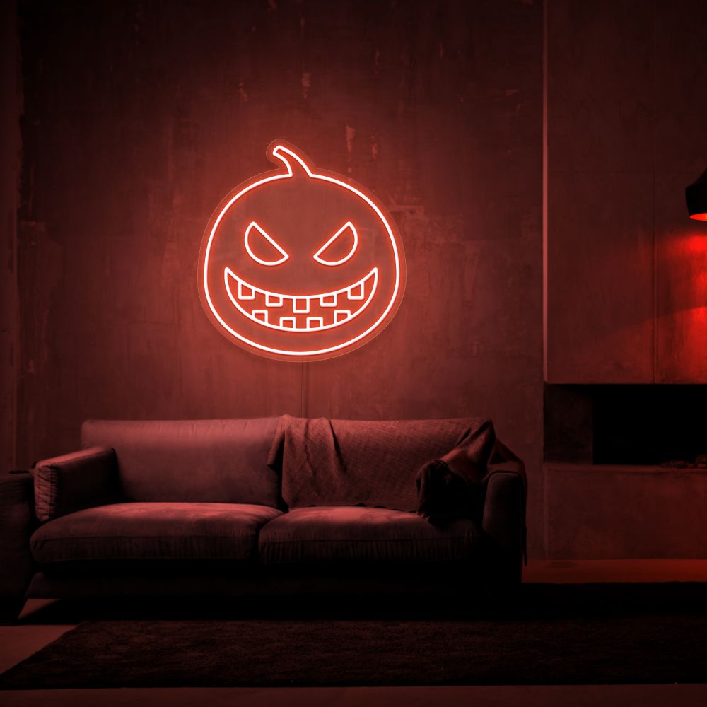 Halloween Evil Pumpkin  - Neon Sign
