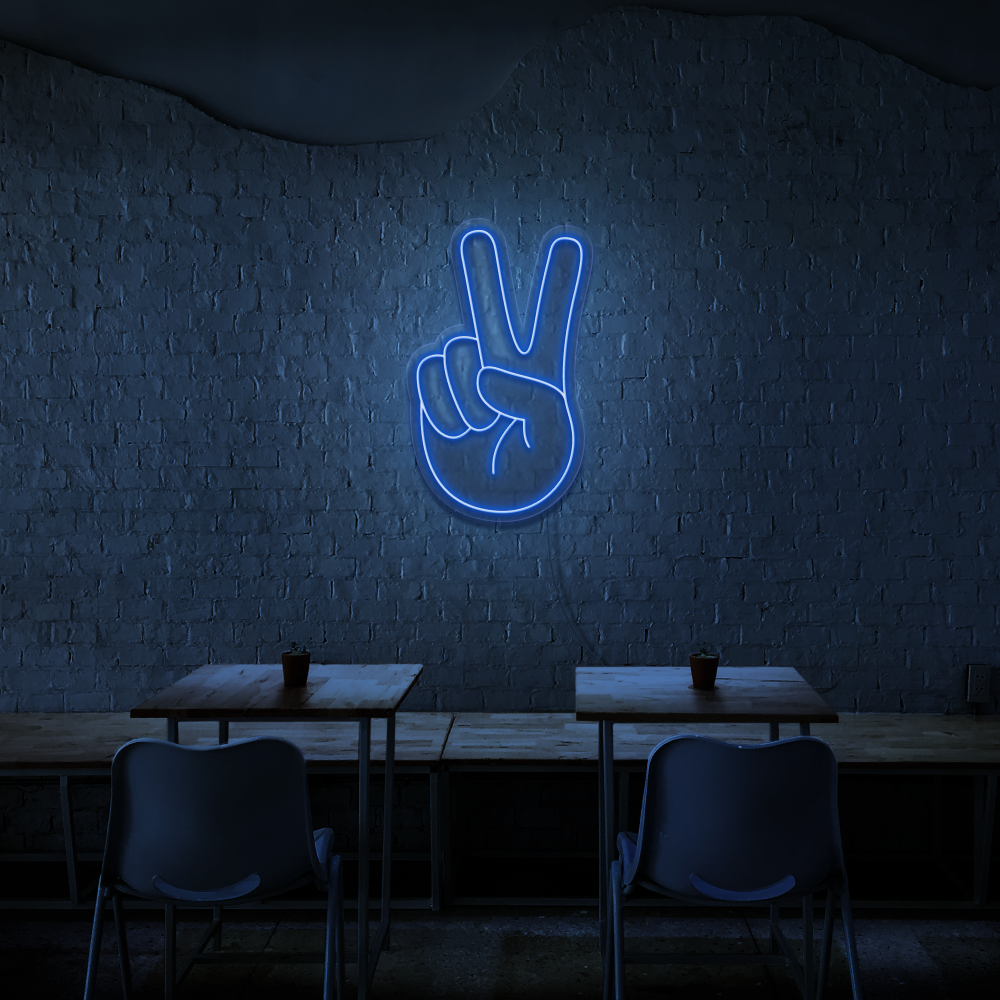 Peace Fingers - Neon Sign