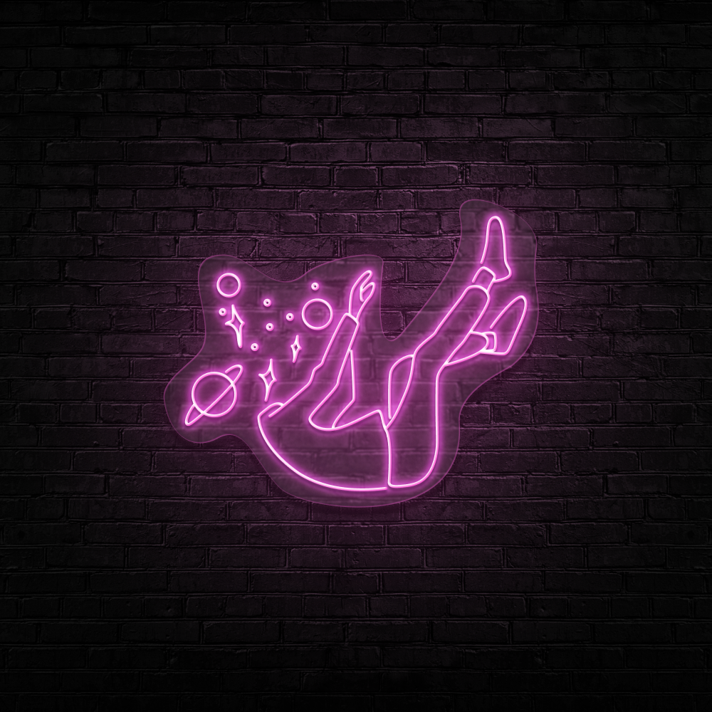 Falling Into Space - Neon Sign