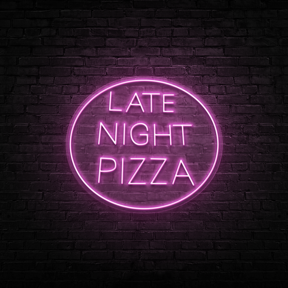 Late Night Pizza - Neon Sign