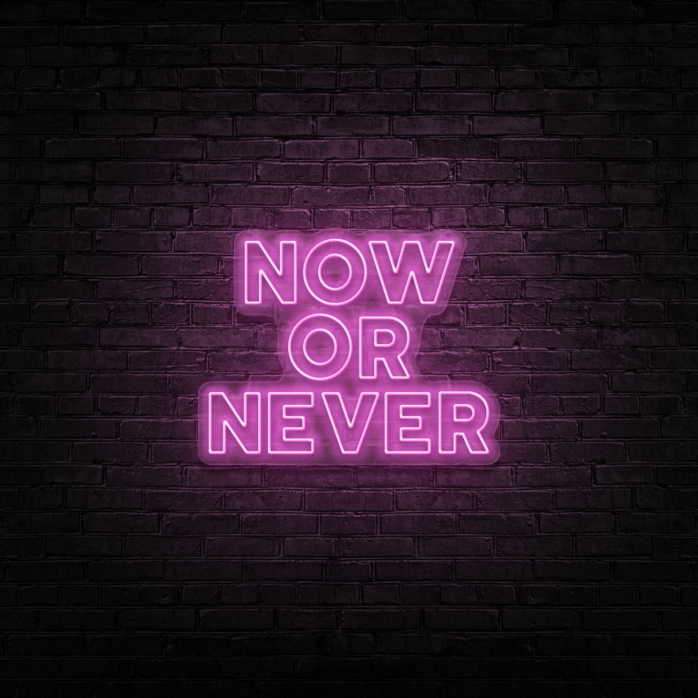 Now Or Never - Neon Sign