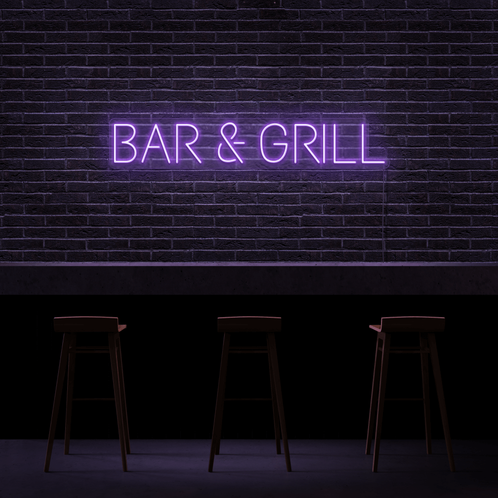 Bar &amp; Grill - Neon Sign