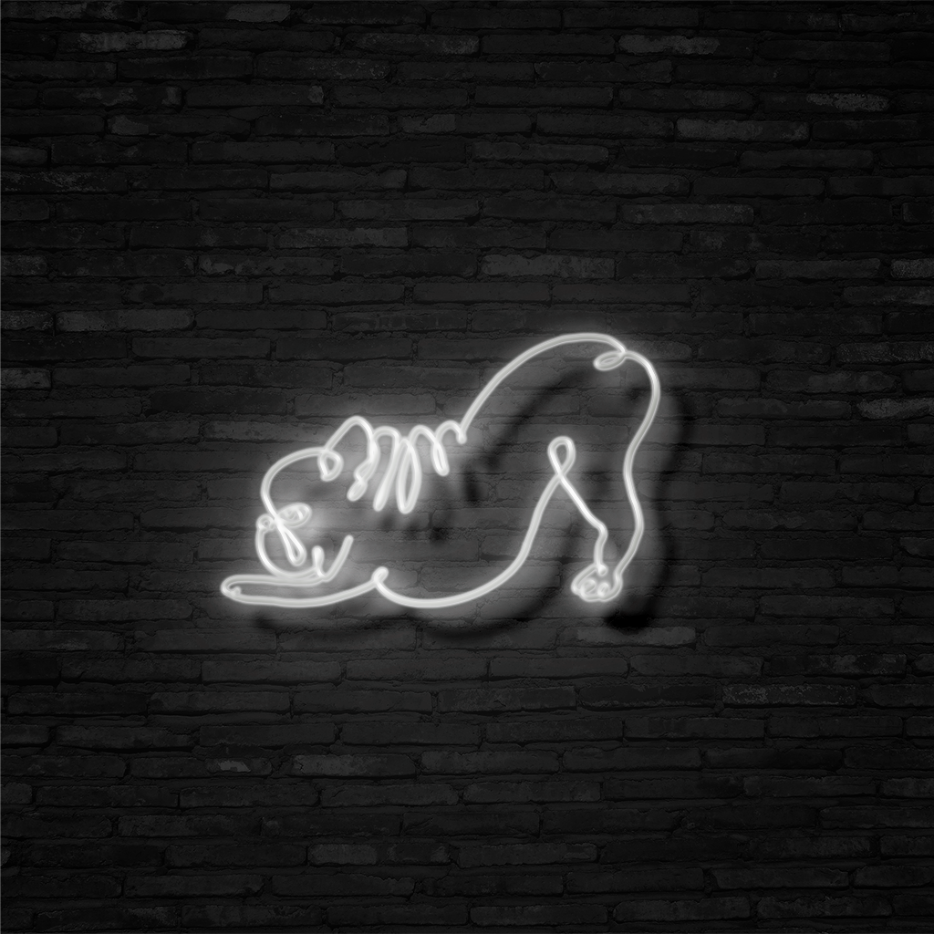 Downward Facing Frenchie - Neon Sign